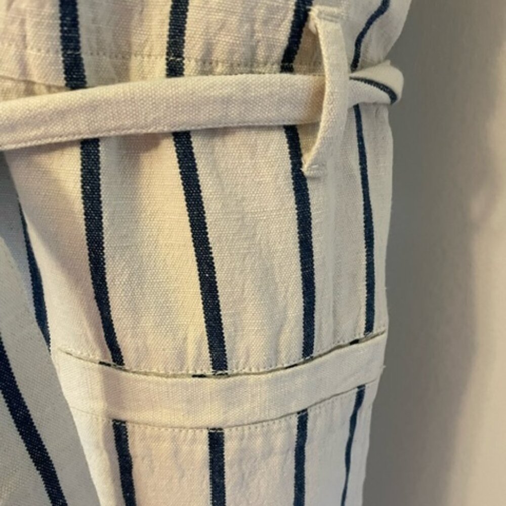 Madewell Coverall Button Jumpsuit blue off-White Striped Size XL - Picture 6 of 7